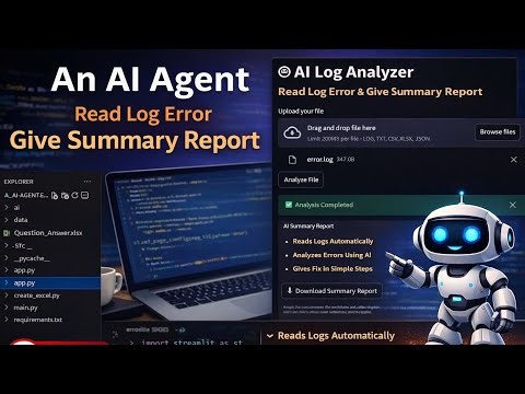 Part 3:- Ui Agent that reads log file and gives summary report| LangChain + Ollama (FREE)#ai