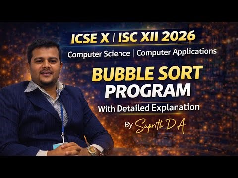 Bubble Sort Java Program | ICSE X | ISC XII | Computer Science | Computer Applications | #icse #isc