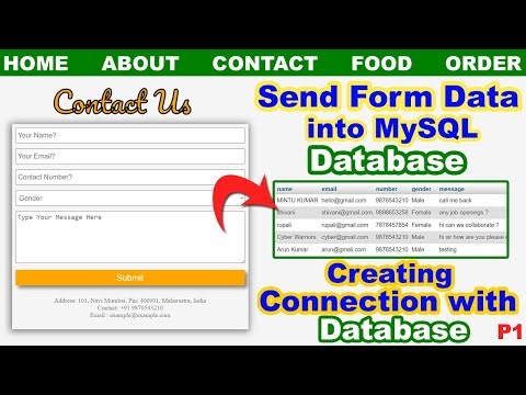 How to send store HTML Form data into Database, Send Form data in MySQL database,Database connection