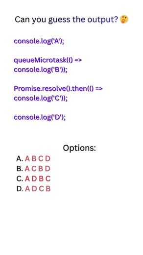One-Line JS That Breaks Brains 🧠 | queueMicrotask | Question 14
