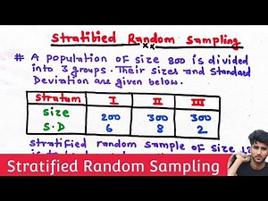Solved Problem On Stratified Random Sampling |Statistics| Arya Anjum