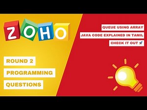 Zoho Round 2 Programming Question: Queue Array Implementation || Tamil