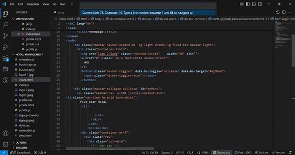 Hotel Management System Project Complete Coding in HTML, CSS & JavaScript