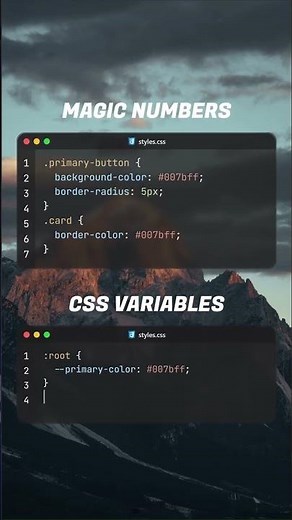 CSS Variables vs Magic Numbers! 🧙‍♂️ Cleaner CSS code awaits! ✅ #CSS #WebDev #CodingTips