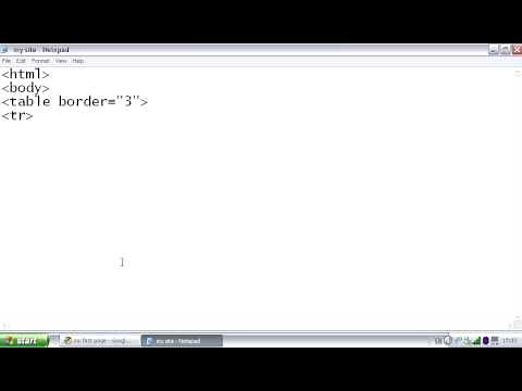 HTML table on notepad