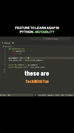 Mutability in Python.