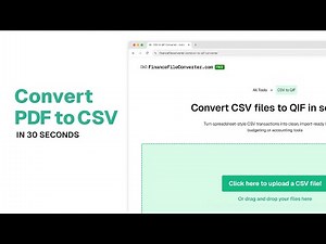 How to Convert PDF Bank Statements to CSV