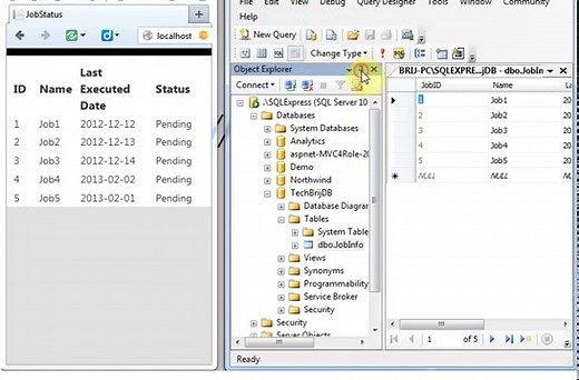 Database Change Notifications in ASP.NET using SignalR and SqlDependency - TechBrij