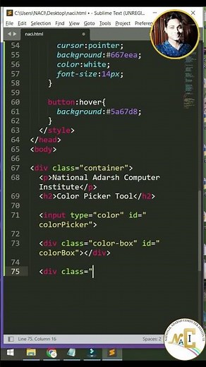 Build a Color Picker Tool with RGB & HEX Code Generator | HTML CSS JavaScript #shorts #viral