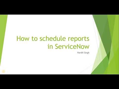 How to schedule reports in ServiceNow