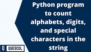 Python program to Count alphabets, digits, special char in string