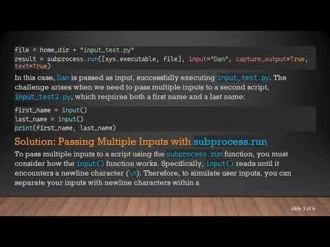 How to Pass Multiple Inputs Using subprocess.run in Python 3.7+