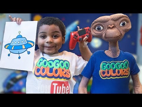 GOO GOO GAGA PLAYS VIDEO GAME WITH ALIEN FRIEND! Learn How to Spell Home