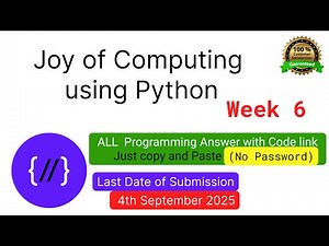 NPTEL The Joy of Computing using python week 6 all 3 programming assignment answer with link of code