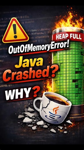 Java OutOfMemoryError Explained | Heap Memory Error in JVM 🤯 #java #coding #programming