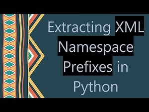 Extracting XML Namespace Prefixes in Python