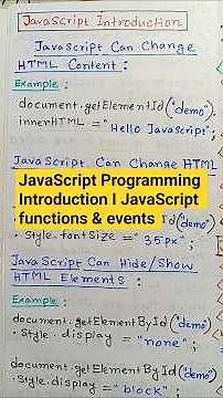How JavaScript can change HTML content l HTML Styles l Hide & Show elements l Use of JS Functions