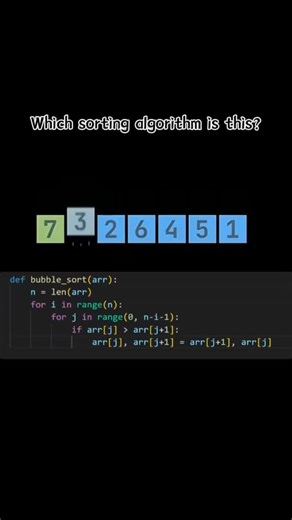 Code Within on Instagram: "Which sorting algorithm is this? #fyp #foryou #foryoupage #programming #coding #dsa #datastructures #algorithm #javascript #codinglife #codingpics #100daysofcode #python"