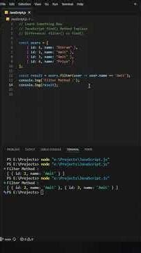 find() vs filter() in JavaScript 🔥 | Stop Using filter() for One Item! #coding #javascript #shorts