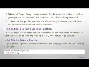 Creating a LISP Recursive Triangle
