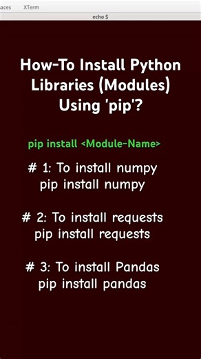 How-To Install Python Libraries ( Modules)Using 'pip'?