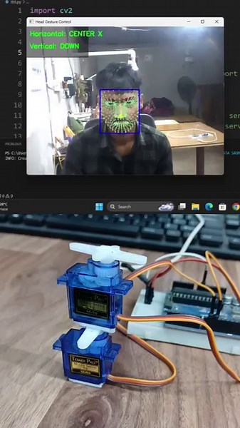 Python opencv project using Arduino and servo motor #arduino #python #opencv #robotics #shorts