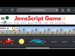 Javascript Game | Build a Typing Speed Car Racing Game | HTML, CSS & JavaScript.
