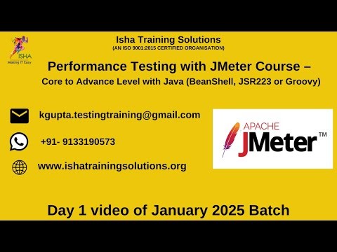 Performance Testing with JMeter Course Day1 on 30th Jan 2025. contact us on+91-9133190573 to enroll