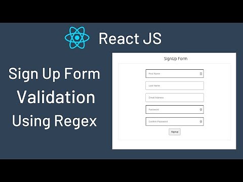 ReactJS Sign Up Form Validation Using Regular Expression || Regex