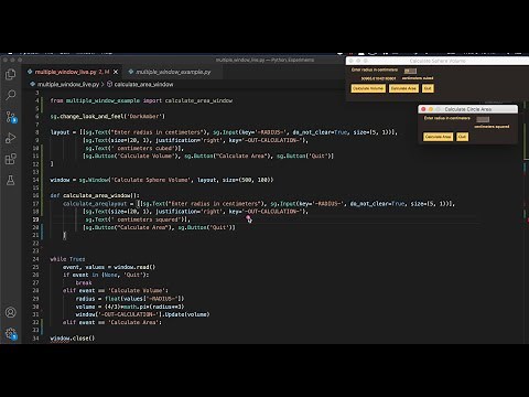 PySimpleGUI - Multiple Window Applications