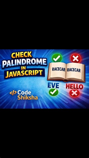 JavaScript Trick to Check Palindrome 😳 #javascript #webdevelopment #js #programming #codeshiksha