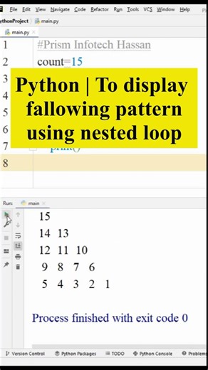 Python | To display fallowing pattern | using nested loop