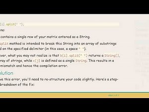 How to Fix the String[] cannot be converted to String Error in Java When Handling Matrix Input