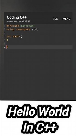 Hello World in C++ #helloworld #cprogram #beginners