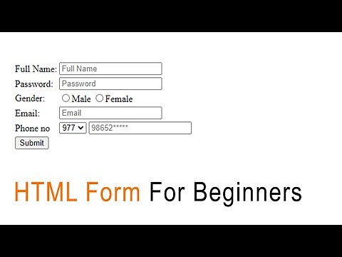 How to Make Simple Form in HTML and CSS | Basic HTML Form