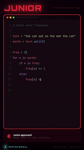 Junior vs Senior Python Developer 🐍 | Same Code, Huge Difference! #ytshorts #coding #python