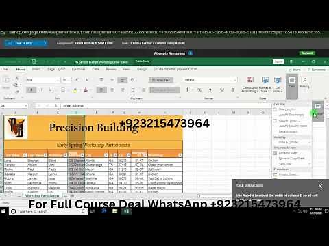 Excel Module 1 SAM Exam