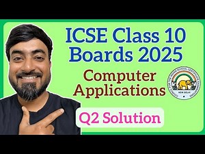 ICSE Class 10 Computer Applications 2025 | Q2 Java Concepts & Theory Questions
