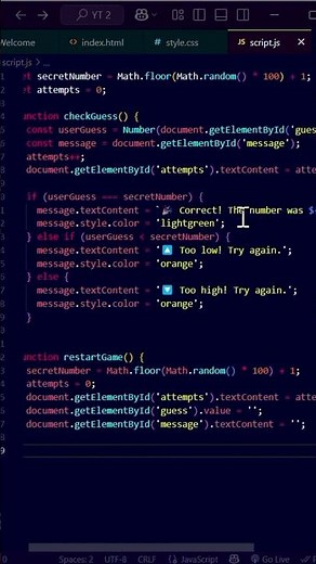 Build a Number Guessing Game with HTML, CSS & JavaScript | Beginner Web Project