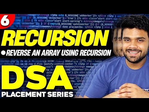 Ep6 - General steps to solve any recursion problem | Reverse an array using recursion | DSA series