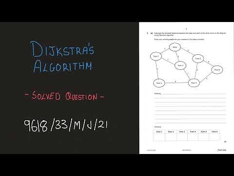 Dijkstra’s Algorithm Solved Question ( 9618/33/M/J/21 Question 5 ) - A Level Computer Science