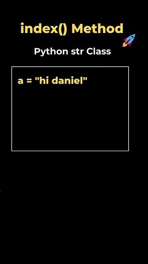 12. index() method in String class | Python #coding #datascience