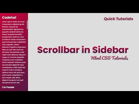 How to Add Scrollbar in Sidebar using HTML and CSS | Sidebar Scroll CSS ‪@codehal‬