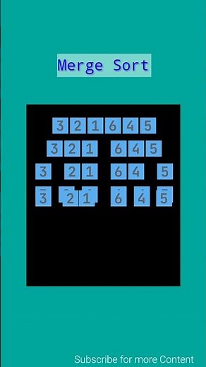 Merge Sort Algorithm Animation Video 🚀 #dsa #algorithm #sorting #mergesort #Way2Future #dsalgo