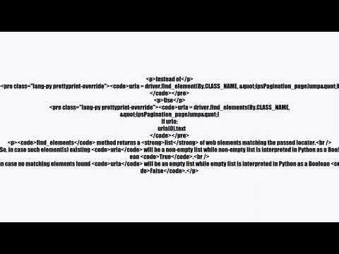 videoHow to check if an element exists in the HTML using Selenium