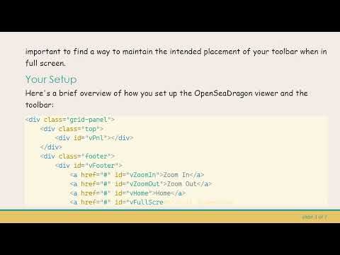Positioning Your OpenSeaDragon Toolbar in Full Screen Mode