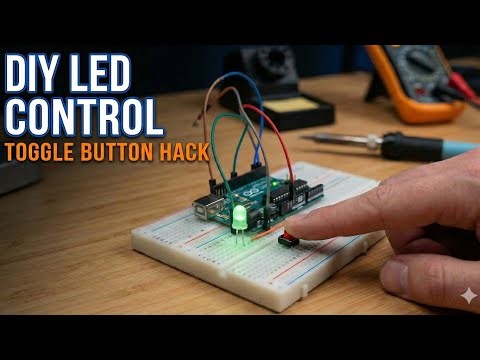 How to Use a Push Button as a Toggle Switch with Arduino | LED Control Tutorial
