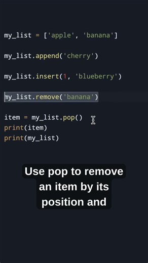 Python List Methods You Must Know: Append, Insert, Remove, Pop
