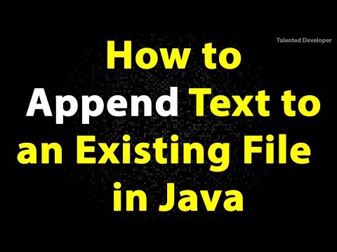 How to Append Text to an Existing File in Java