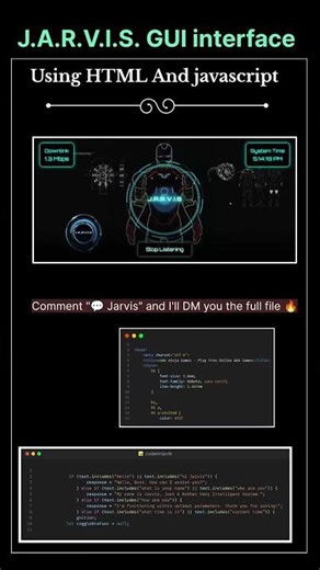 🚀 Create JARVIS GUI Like Iron Man | HTML, CSS & JavaScript Tutorial 🔥